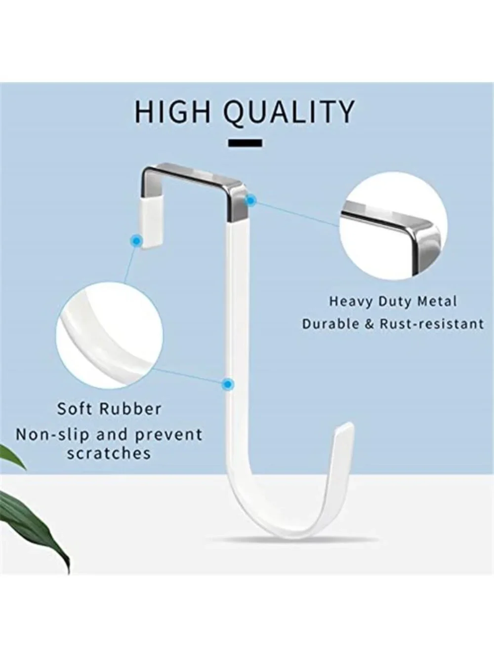 Over Door Hooks Heavy Duty Door Hanger Organizer Coat Towel Rack White